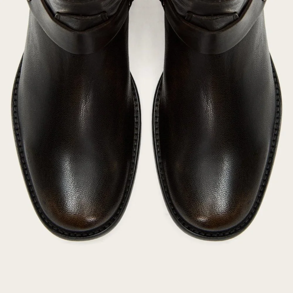 Frye Phillip Harness Short Leather Cute Ankle Boot